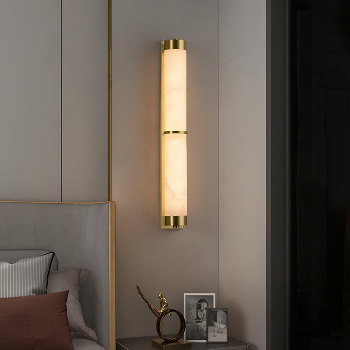 Cylindra Alabaster Brass Wall Light - Vakkerlight