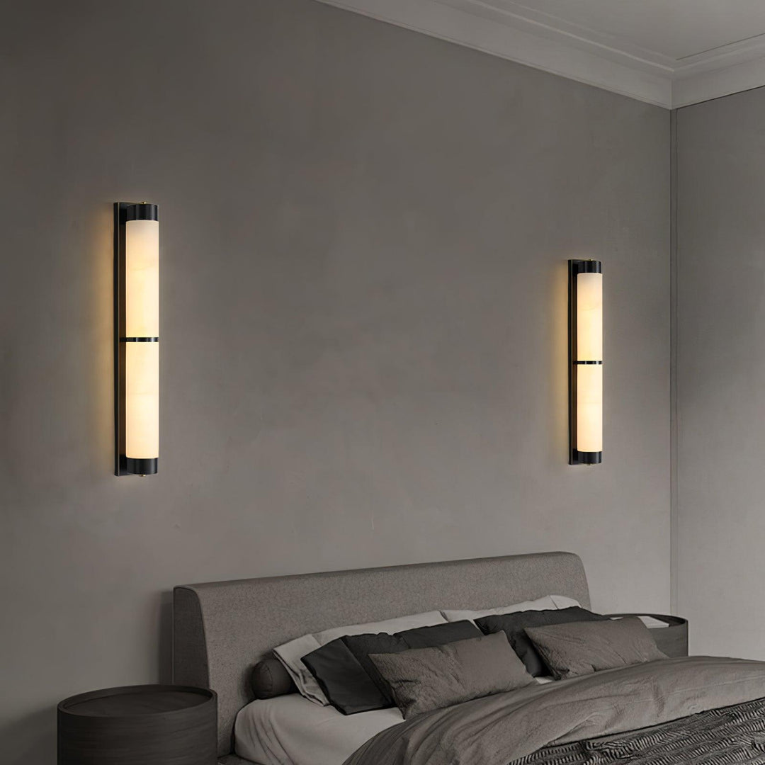 Cylindra Alabaster Brass Wall Light - Vakkerlight