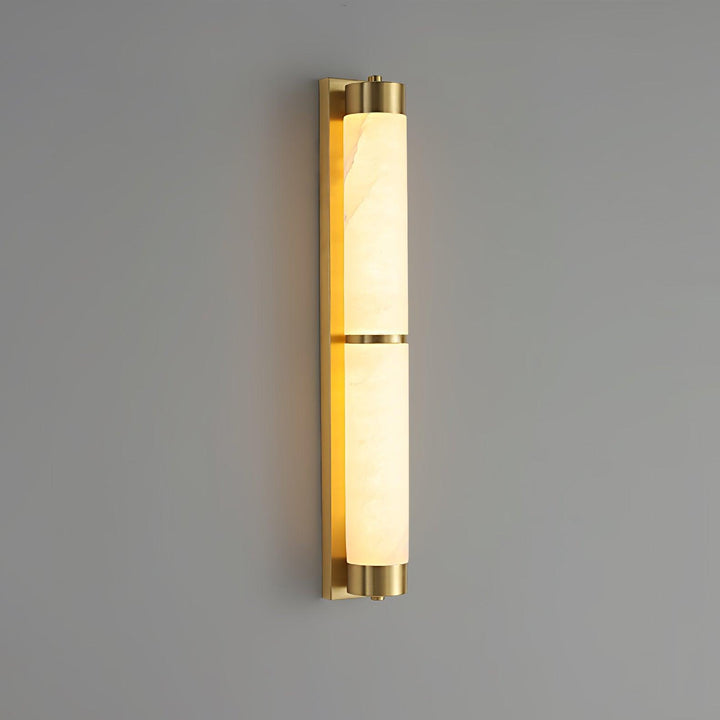 Cylindra Alabaster Brass Wall Light - Vakkerlight