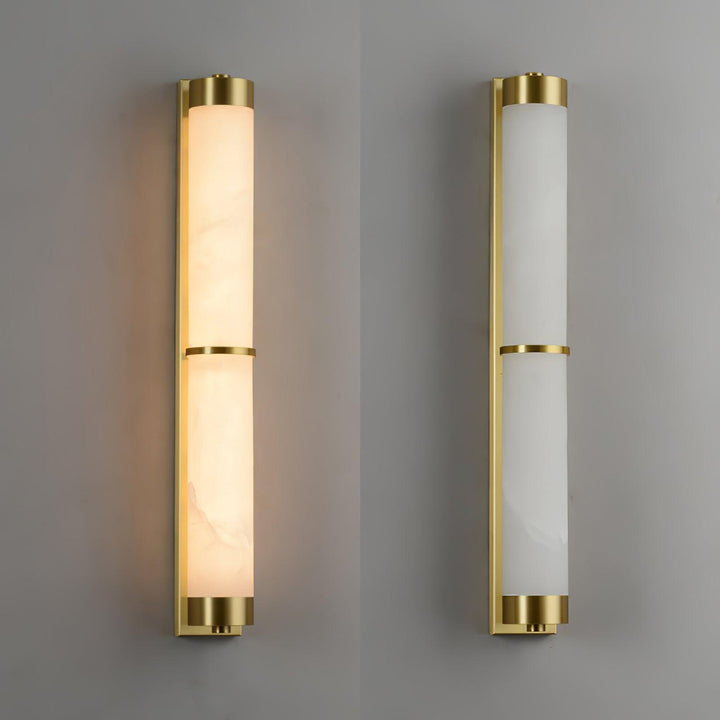 Cylindra Alabaster Brass Wall Light - Vakkerlight