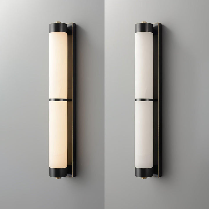 Cylindra Alabaster Brass Wall Light - Vakkerlight