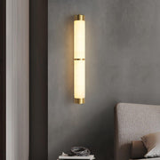 Cylindra Alabaster Brass Wall Light - Vakkerlight
