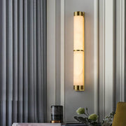 Cylindra Alabaster Brass Wall Light - Vakkerlight