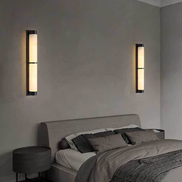 Cylindra Alabaster Brass Wall Light - Vakkerlight