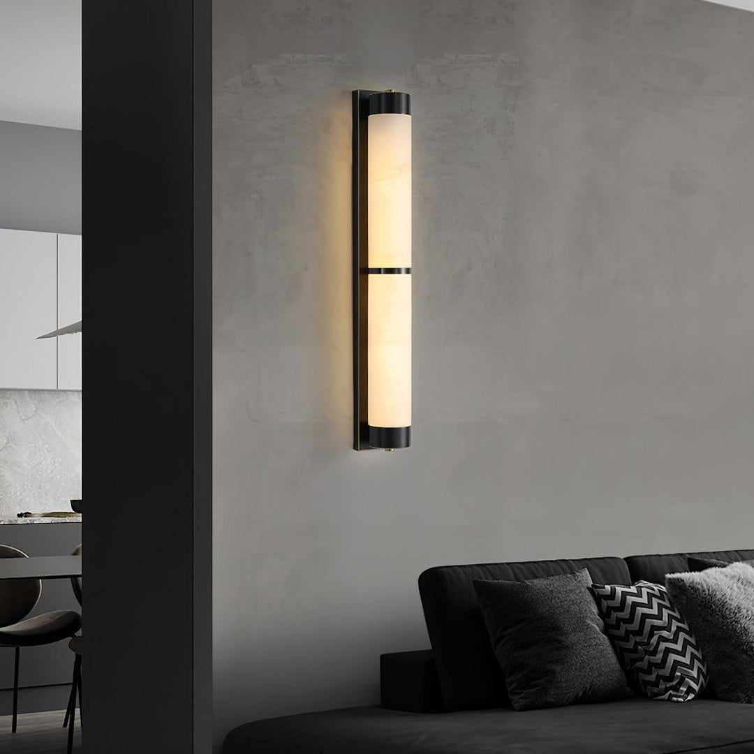 Cylindra Alabaster Brass Wall Light - Vakkerlight