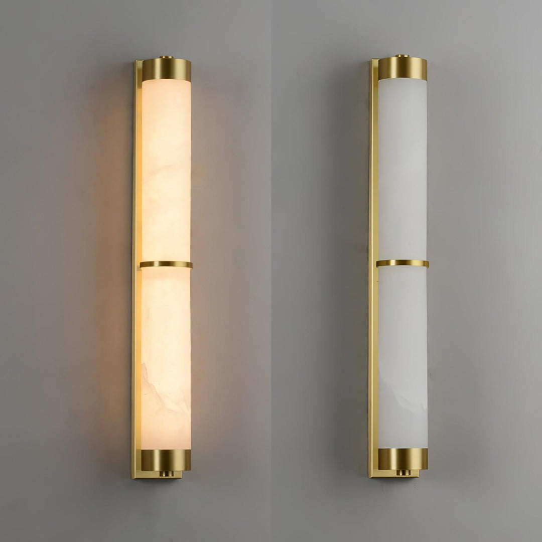 Cylindra Alabaster Brass Wall Light - Vakkerlight