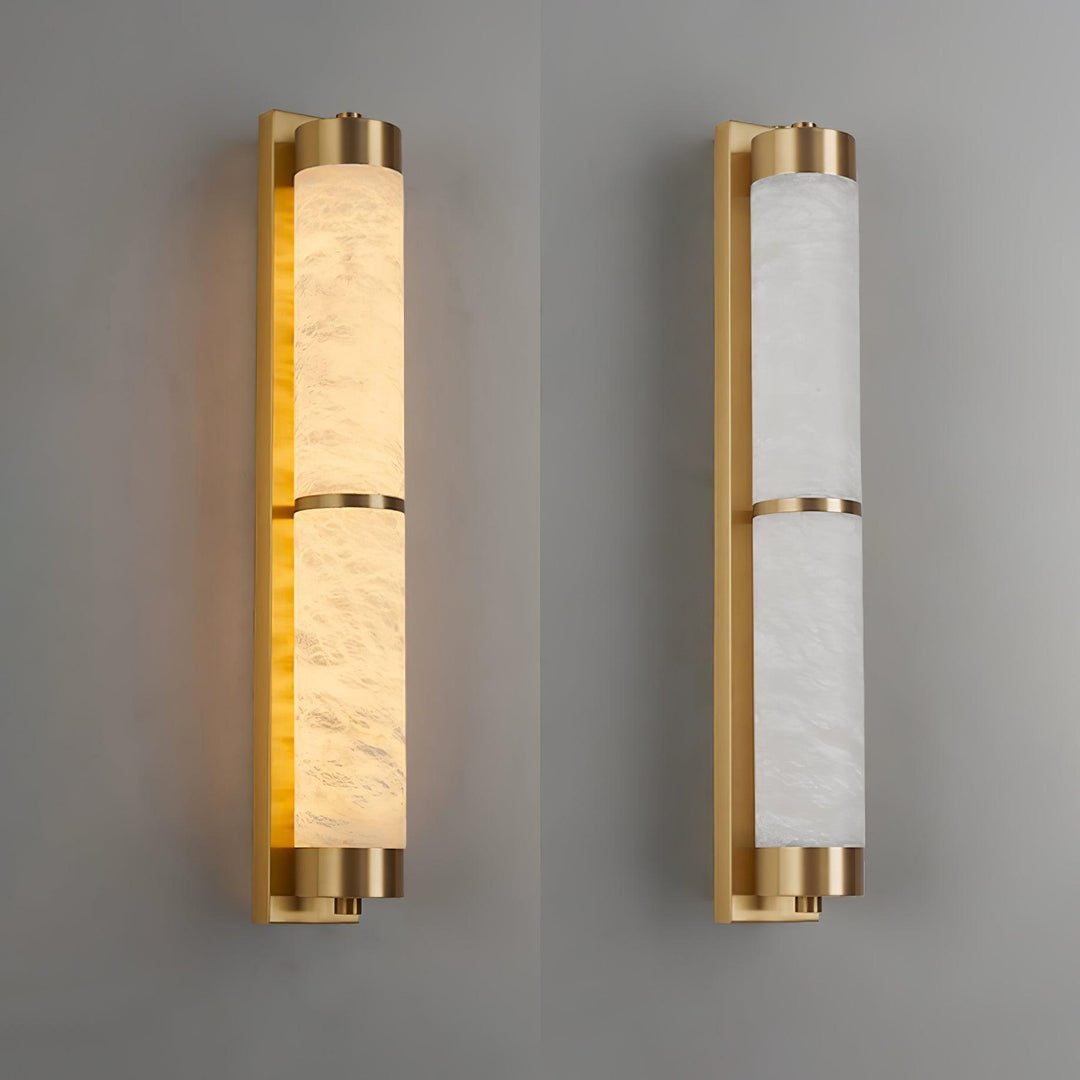 Cylindra Alabaster Brass Wall Light - Vakkerlight