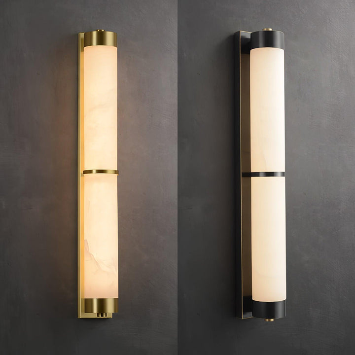 Cylindra Alabaster Brass Wall Light - Vakkerlight