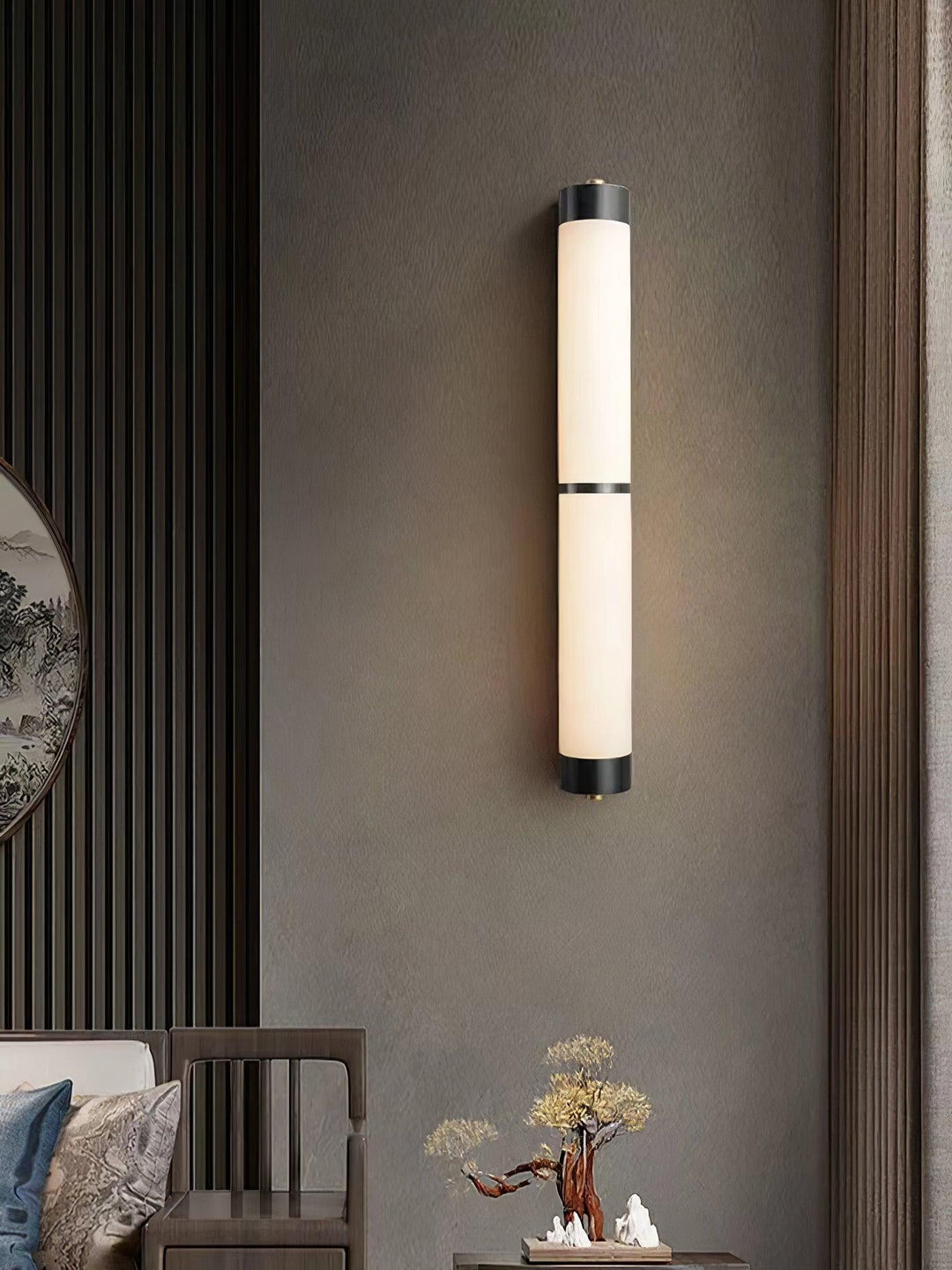 Cylindra Alabaster Brass Wall Light - Vakkerlight