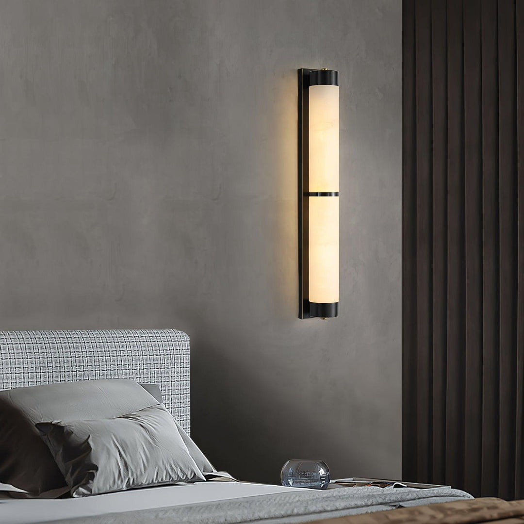 Cylindra Alabaster Brass Wall Light - Vakkerlight