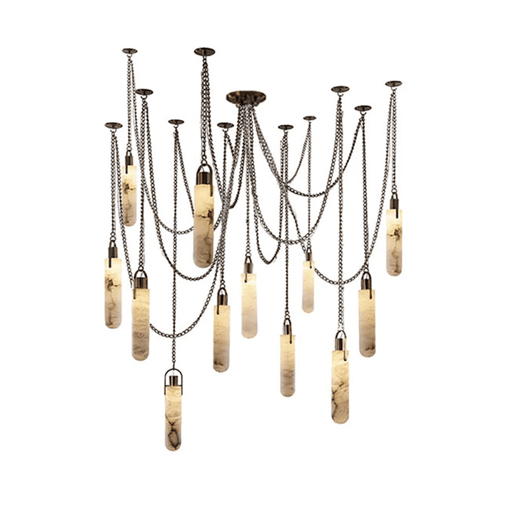 Cylindrical Cluster Alabaster Chandelier - Vakkerlight