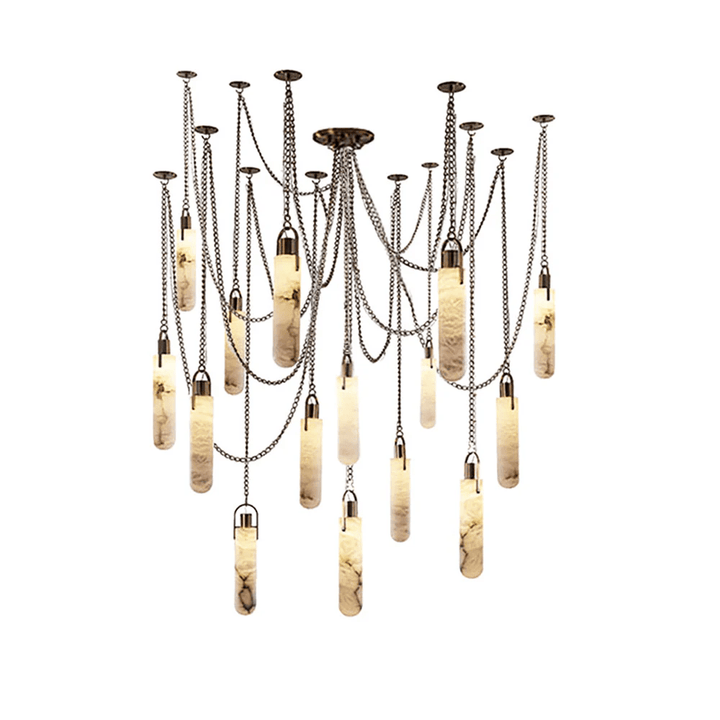 Cylindrical Cluster Alabaster Chandelier - Vakkerlight