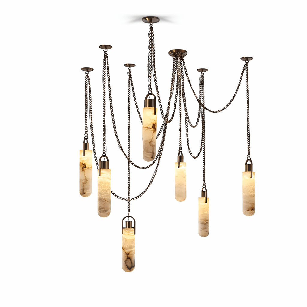 Cylindrical Cluster Alabaster Chandelier - Vakkerlight