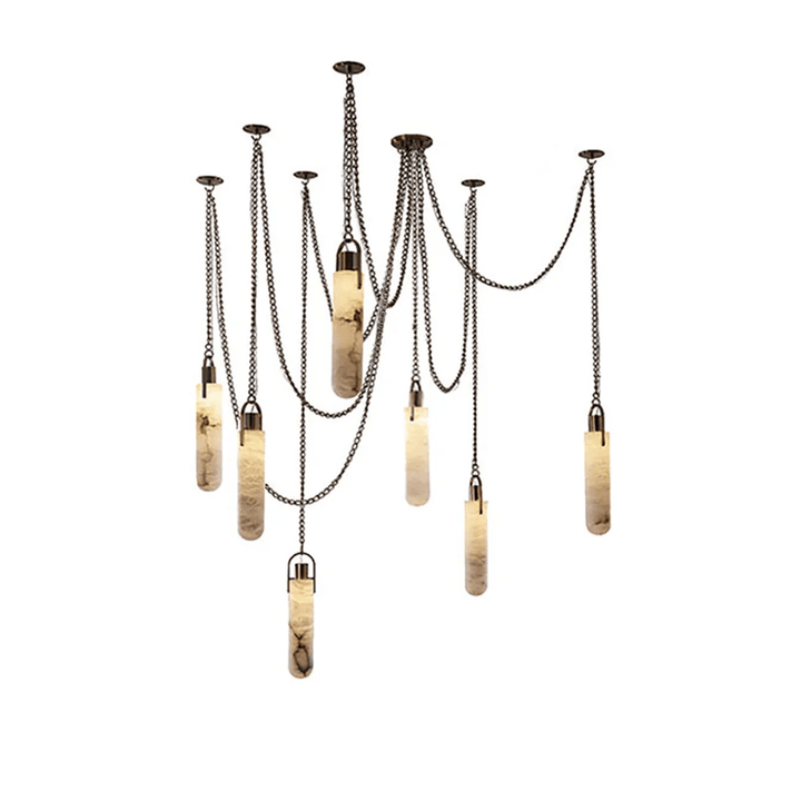 Cylindrical Cluster Alabaster Chandelier - Vakkerlight
