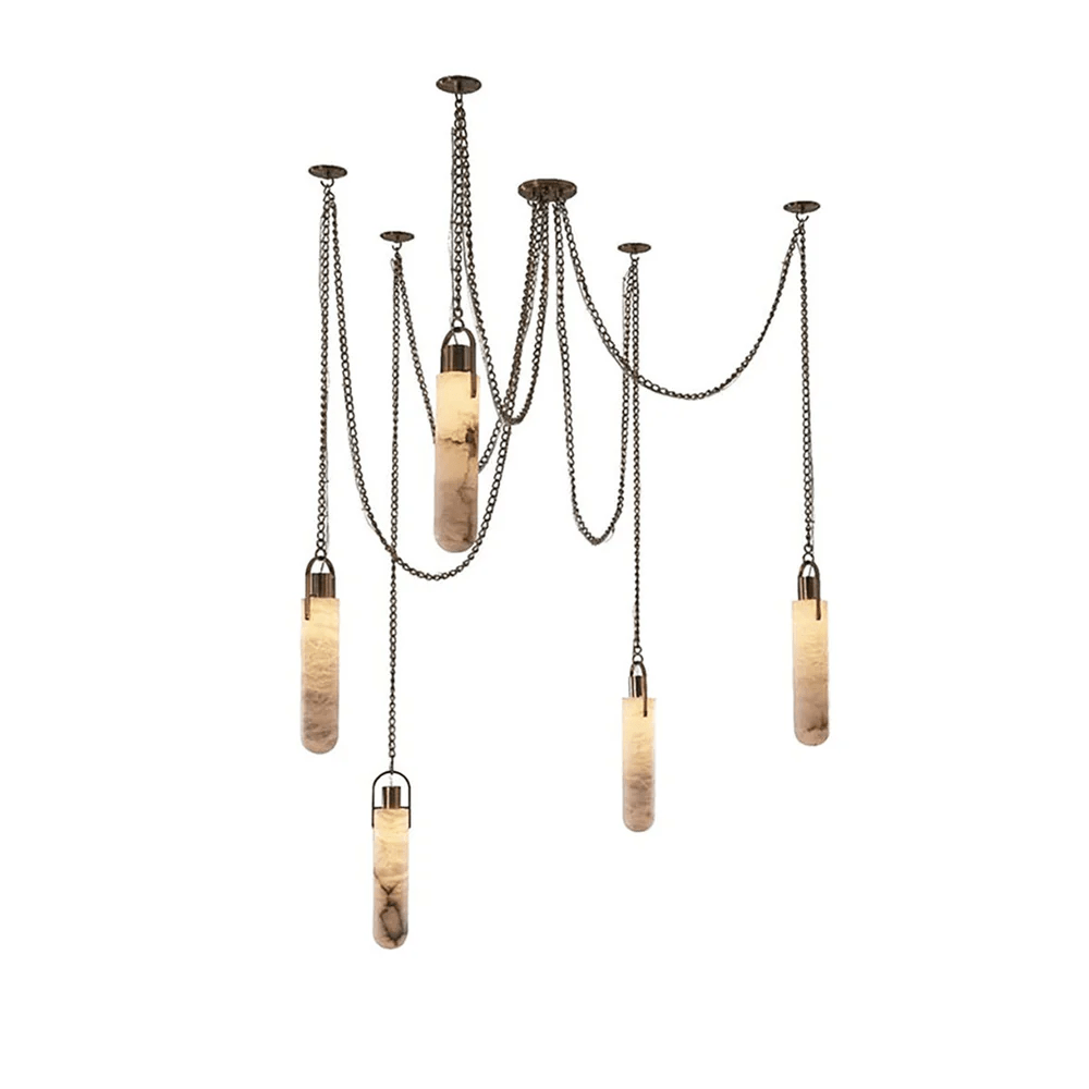 Cylindrical Cluster Alabaster Chandelier - Vakkerlight