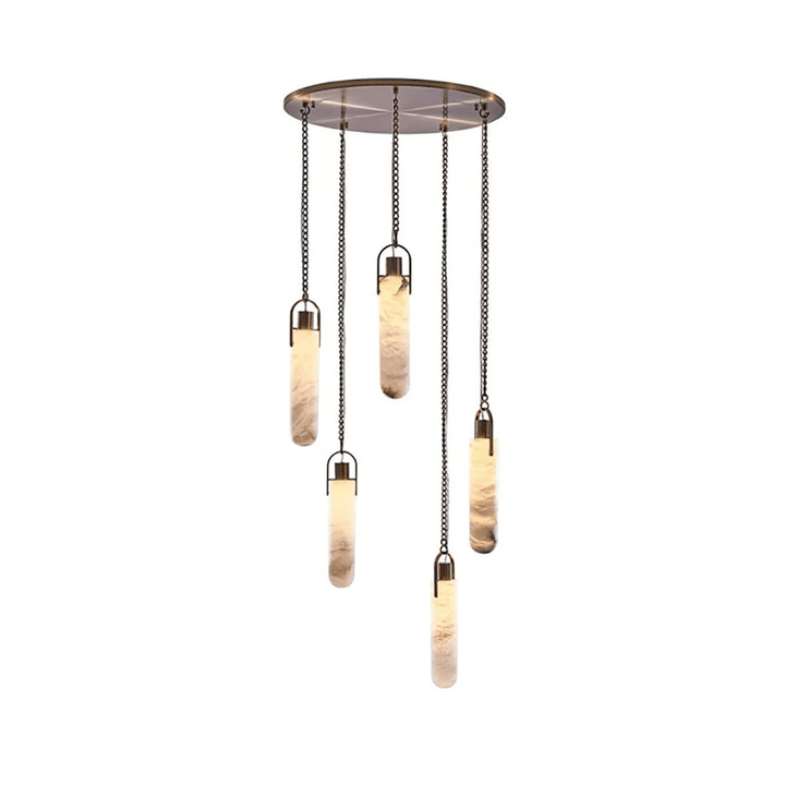 Cylindrical Cluster Alabaster Chandelier - Vakkerlight