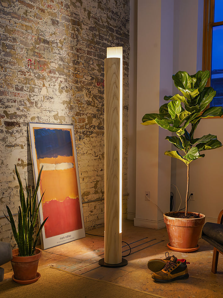 Cylindrical Timber Column Floor Lamp - Vakkerlight