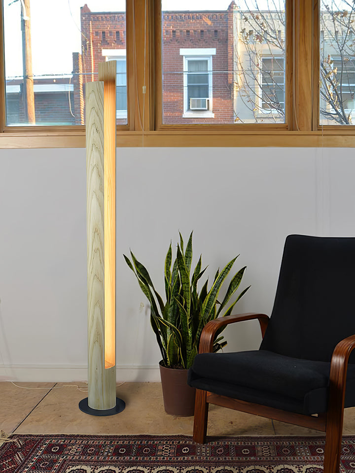 Cylindrical Timber Column Floor Lamp - Vakkerlight