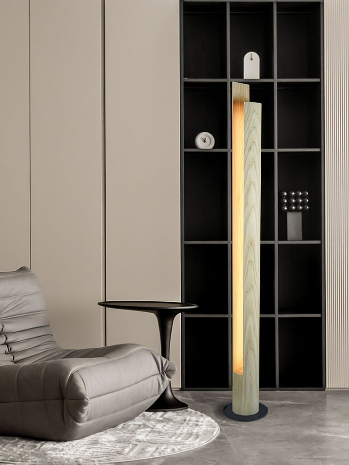 Cylindrical Timber Column Floor Lamp - Vakkerlight