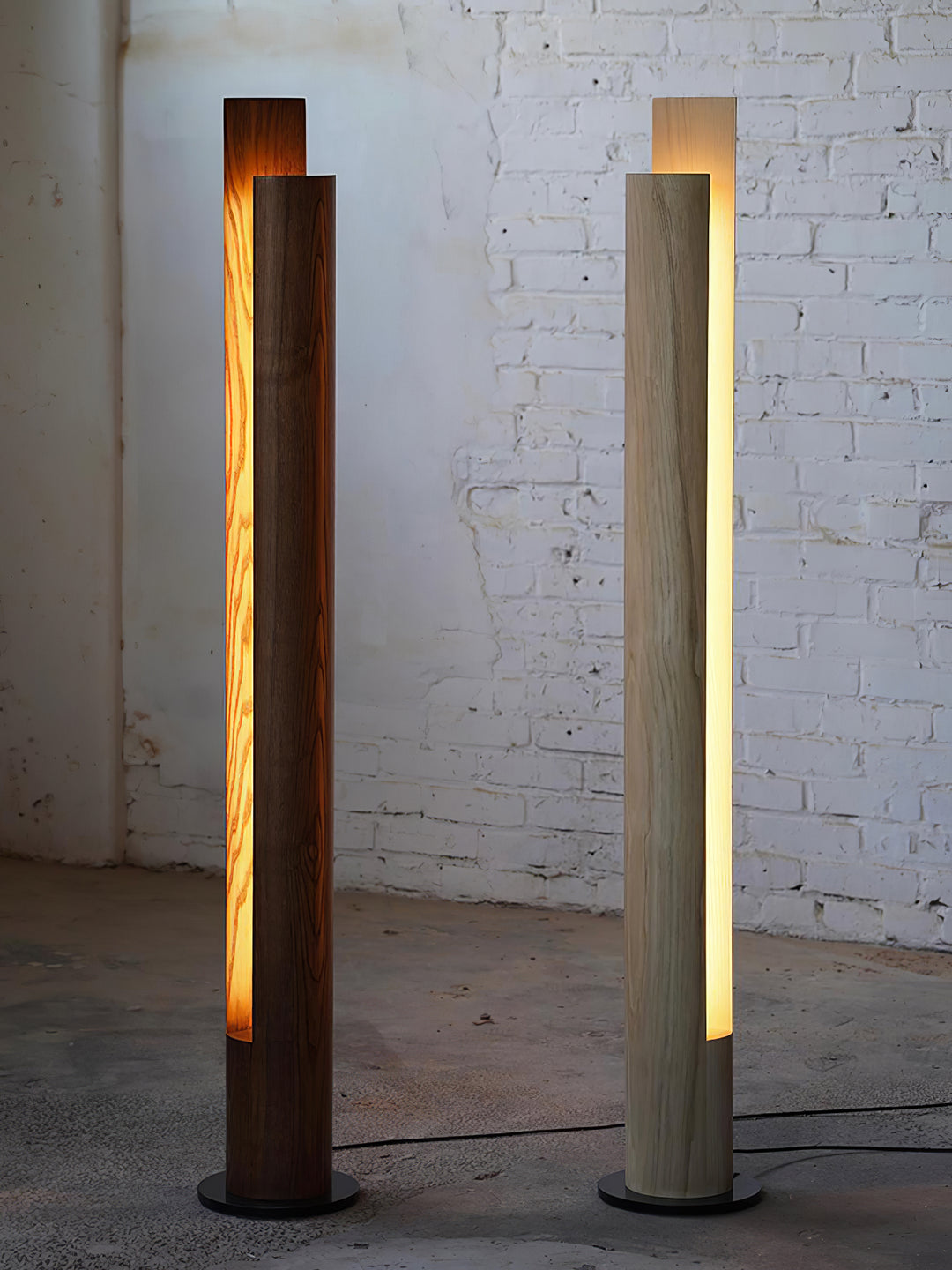 Cylindrical Timber Column Floor Lamp - Vakkerlight