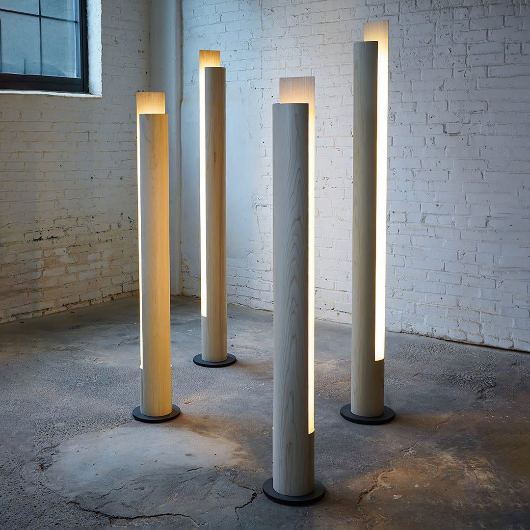 Cylindrical Timber Column Floor Lamp - Vakkerlight