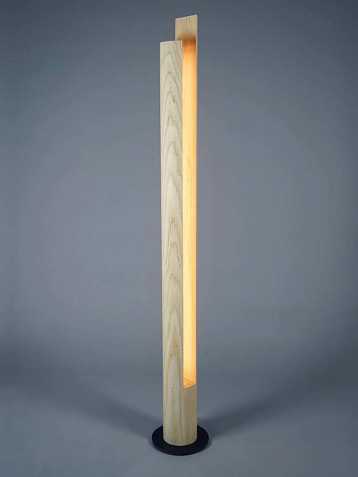 Cylindrical Timber Column Floor Lamp - Vakkerlight