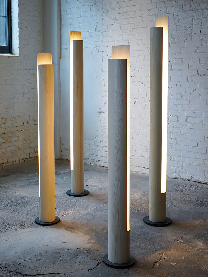 Cylindrical Timber Column Floor Lamp - Vakkerlight