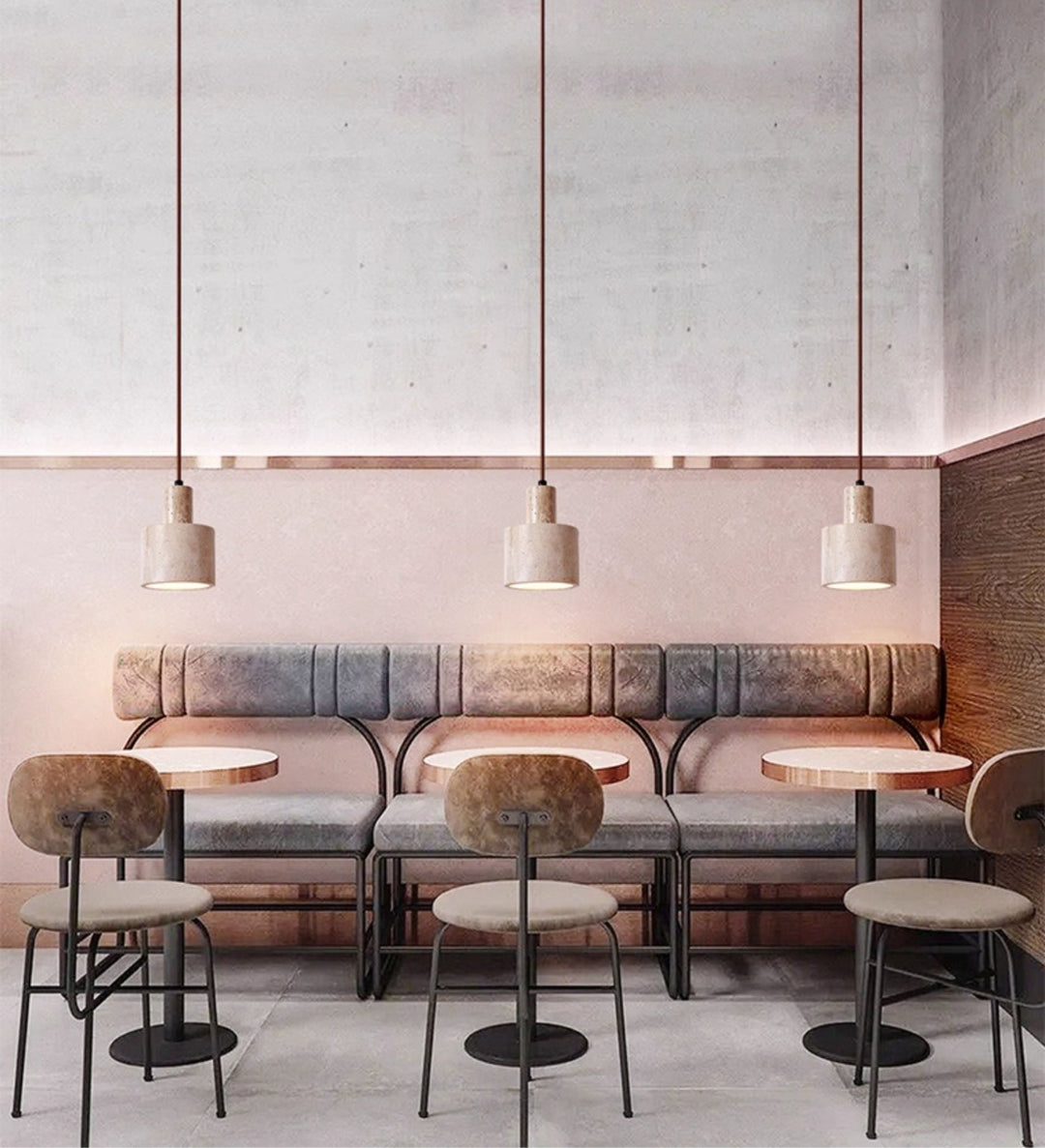 Cylindrical Travertine Pendant Lamp - Vakkerlight