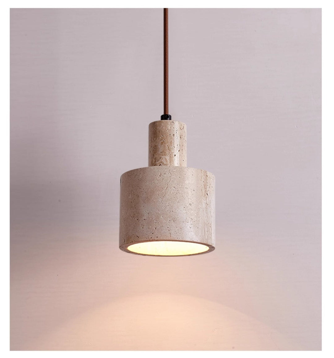 Cylindrical Travertine Pendant Lamp - Vakkerlight