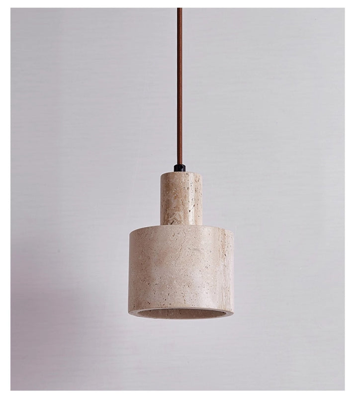 Cylindrical Travertine Pendant Lamp - Vakkerlight