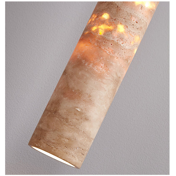 Cylindrical Travertine Pendant Light - Vakkerlight