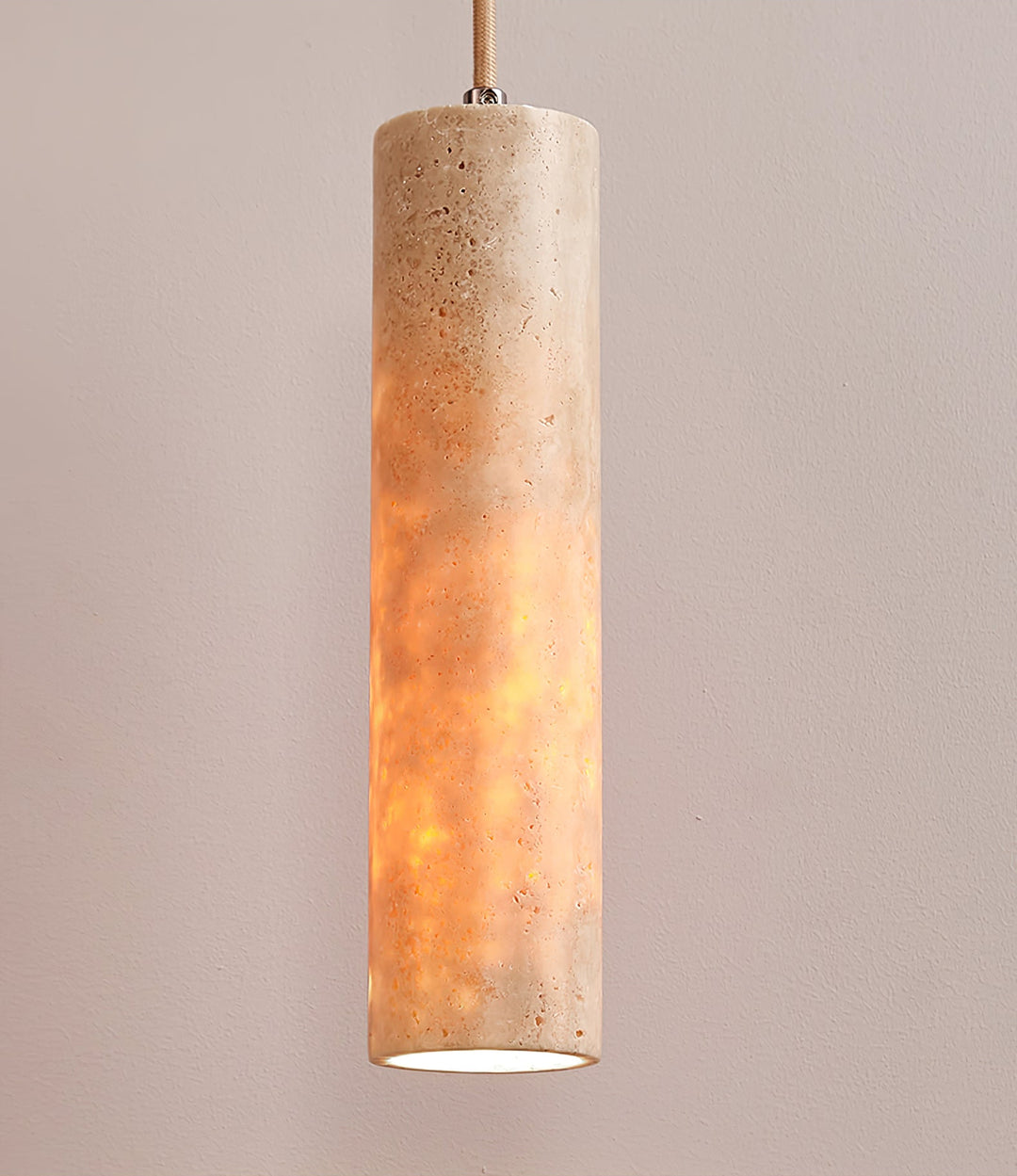 Cylindrical Travertine Pendant Light - Vakkerlight