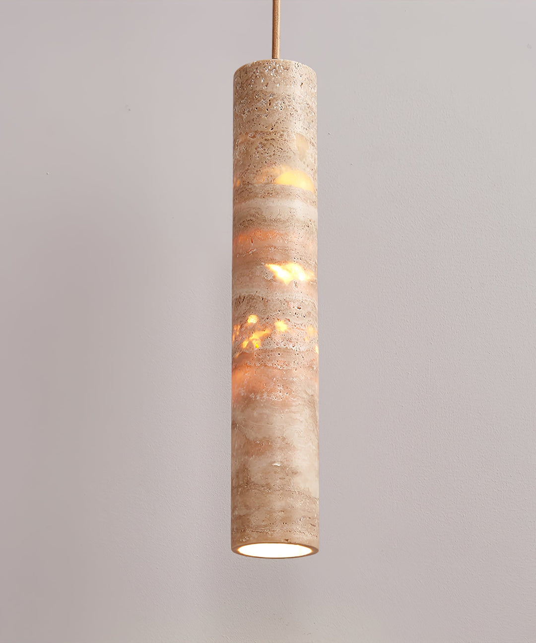 Cylindrical Travertine Pendant Light - Vakkerlight