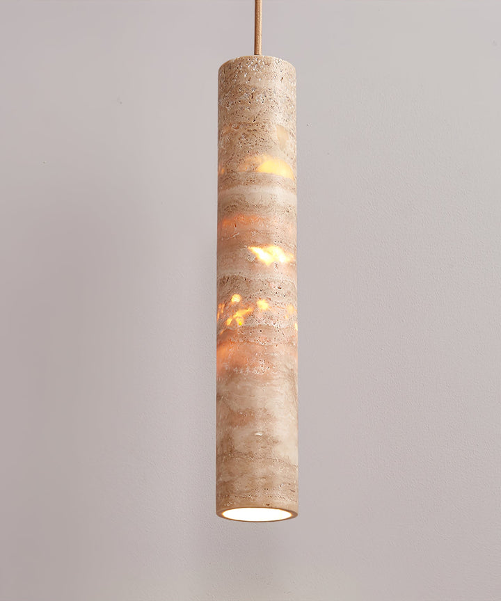 Cylindrical Travertine Pendant Light - Vakkerlight