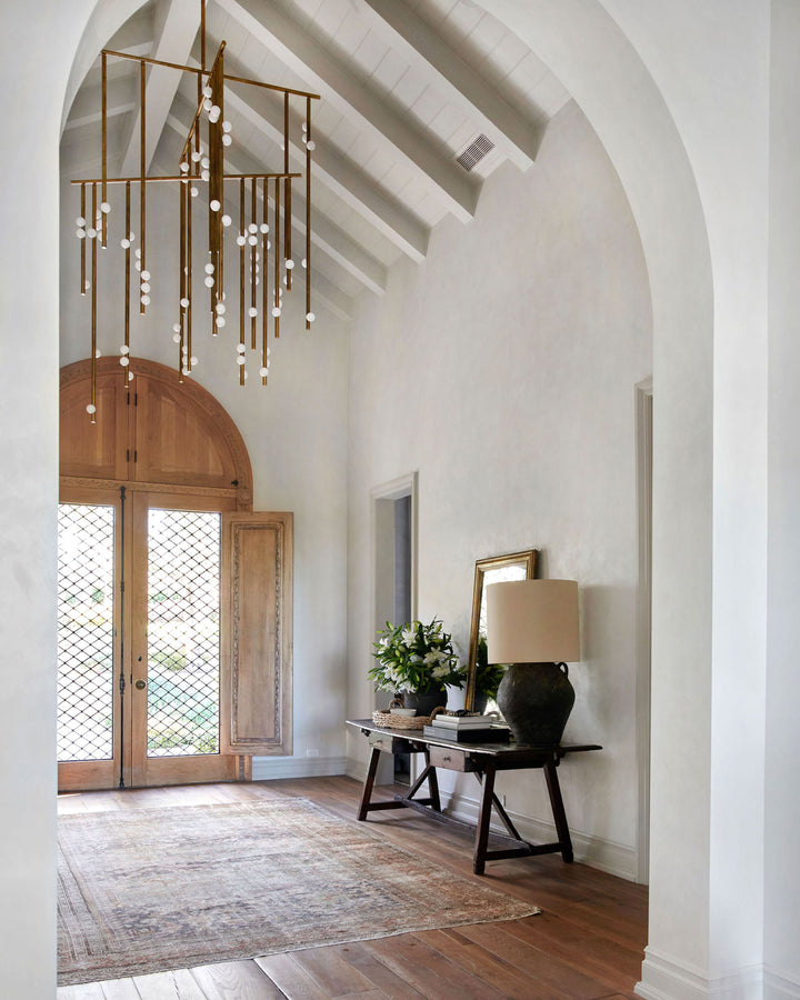 Brass Glass Drop Chandelier - Vakkerlight