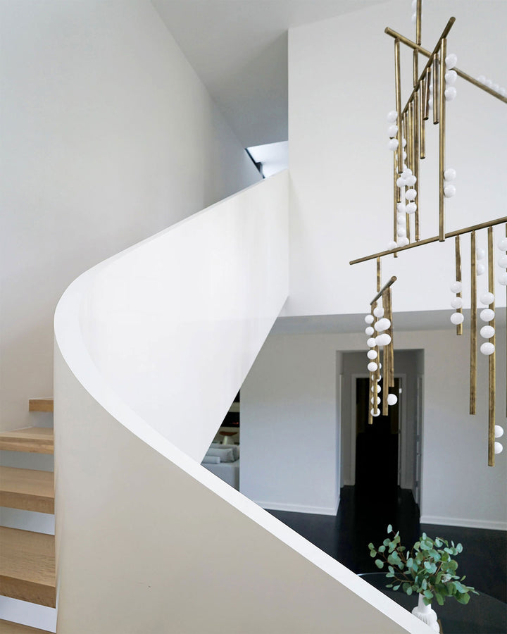 Brass Glass Drop Chandelier - Vakkerlight