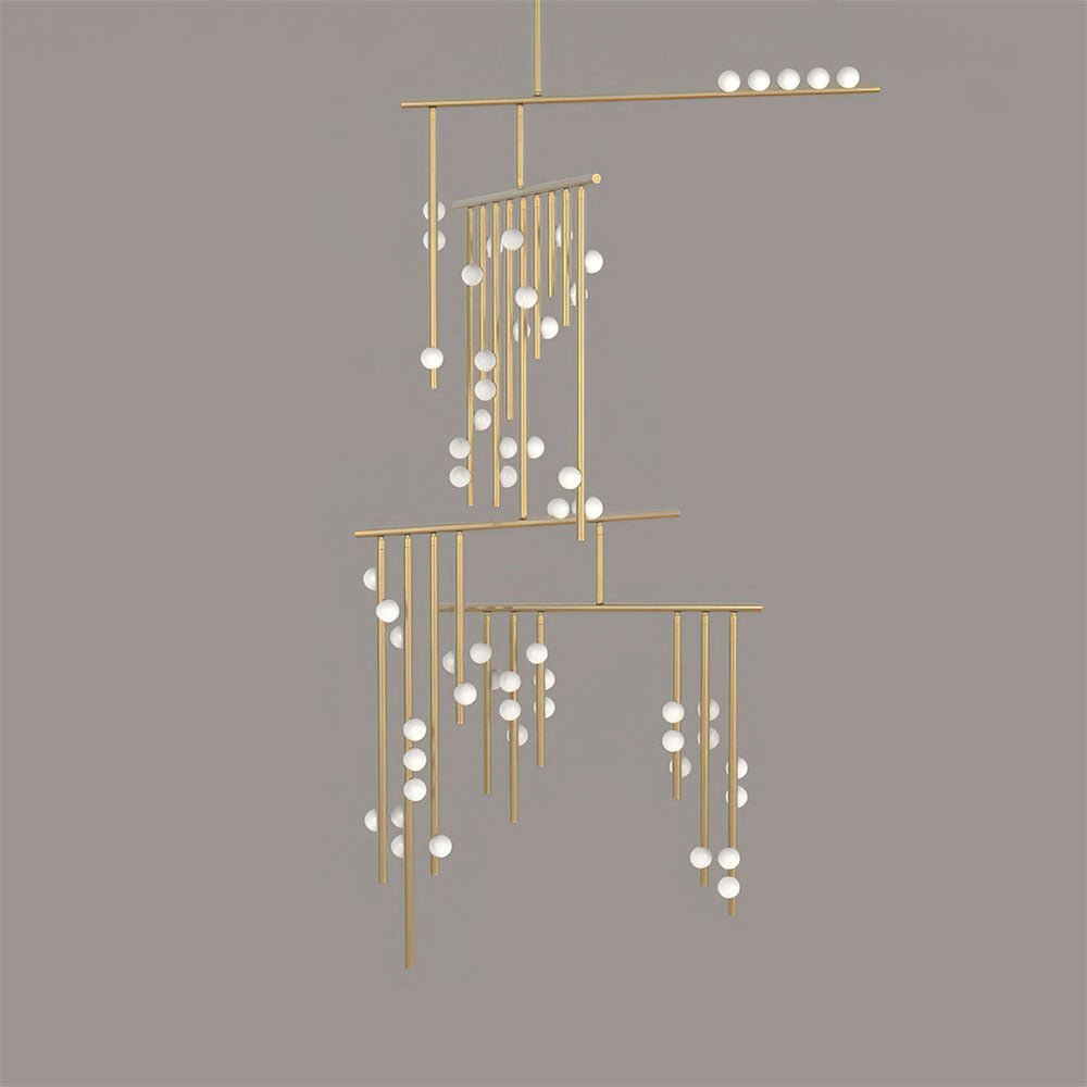 Brass Glass Drop Chandelier - Vakkerlight