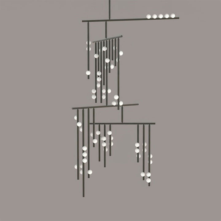 Brass Glass Drop Chandelier - Vakkerlight