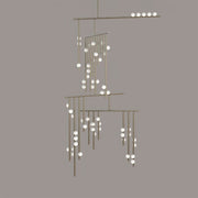 Brass Glass Drop Chandelier - Vakkerlight