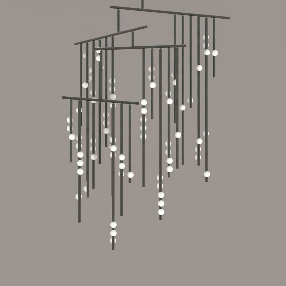 Brass Glass Drop Chandelier - Vakkerlight