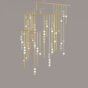 Brass Glass Drop Chandelier - Vakkerlight