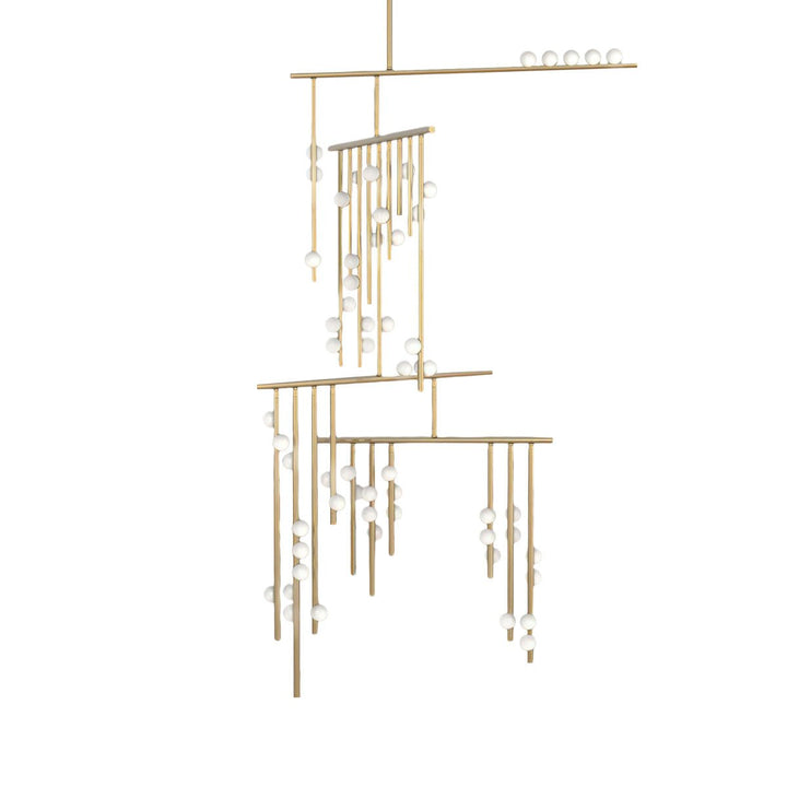 Brass Glass Drop Chandelier - Vakkerlight