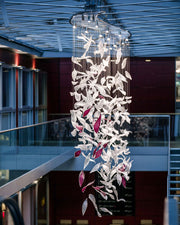 Flying Glass Feather Chandelier