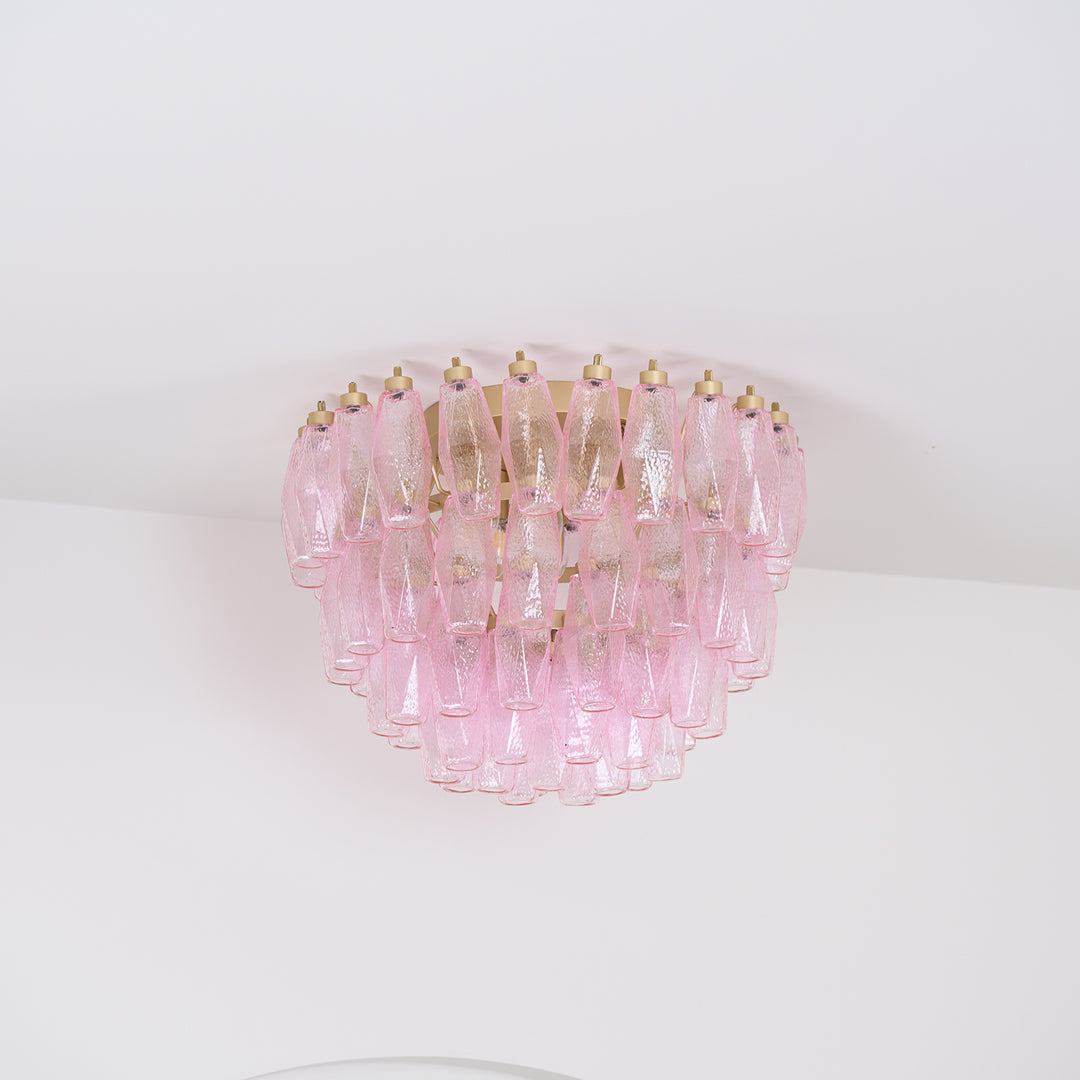 Poliedri Murano Pink Ceiling Light - Vakkerlight