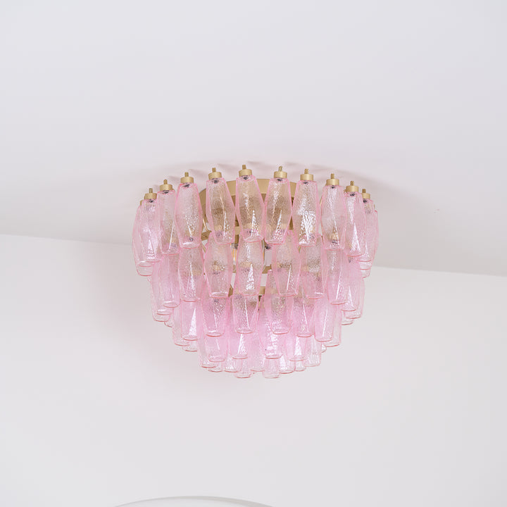 Poliedri Murano Pink Ceiling Light