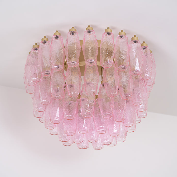 Poliedri Murano Pink Ceiling Light