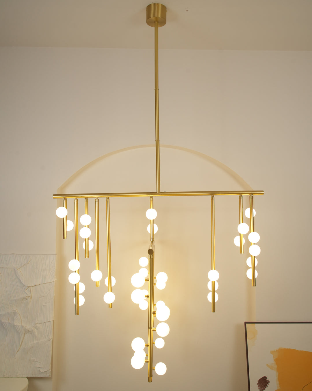 Brass Glass Drop Chandelier - Vakkerlight