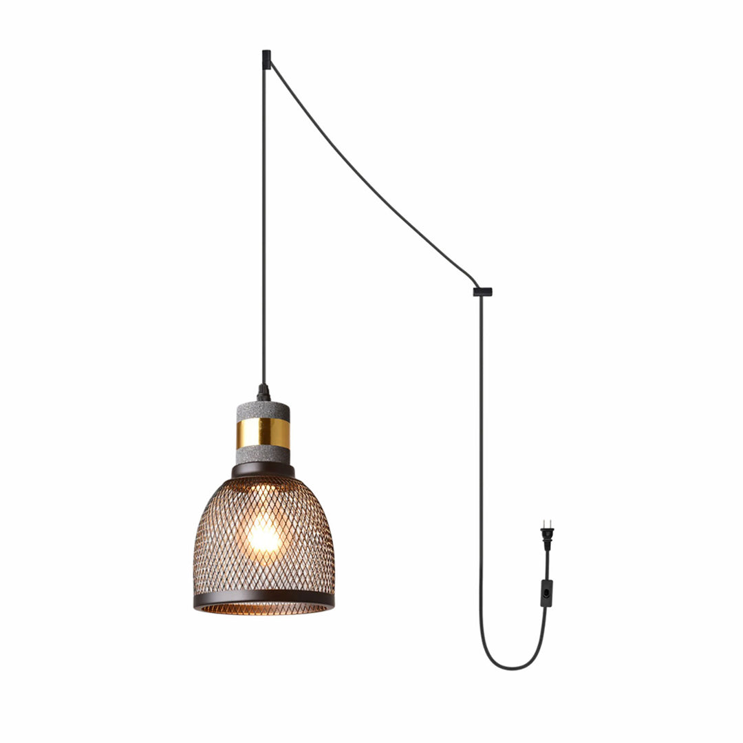 Cement Mesh Plug-in Pendant Lamp