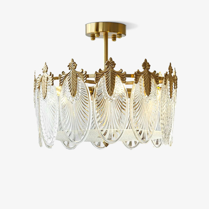 Decorative Pattern Glass Round Chandelier - Vakkerlight