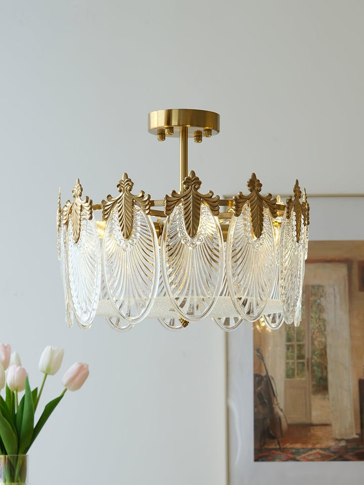 Decorative Pattern Glass Round Chandelier - Vakkerlight